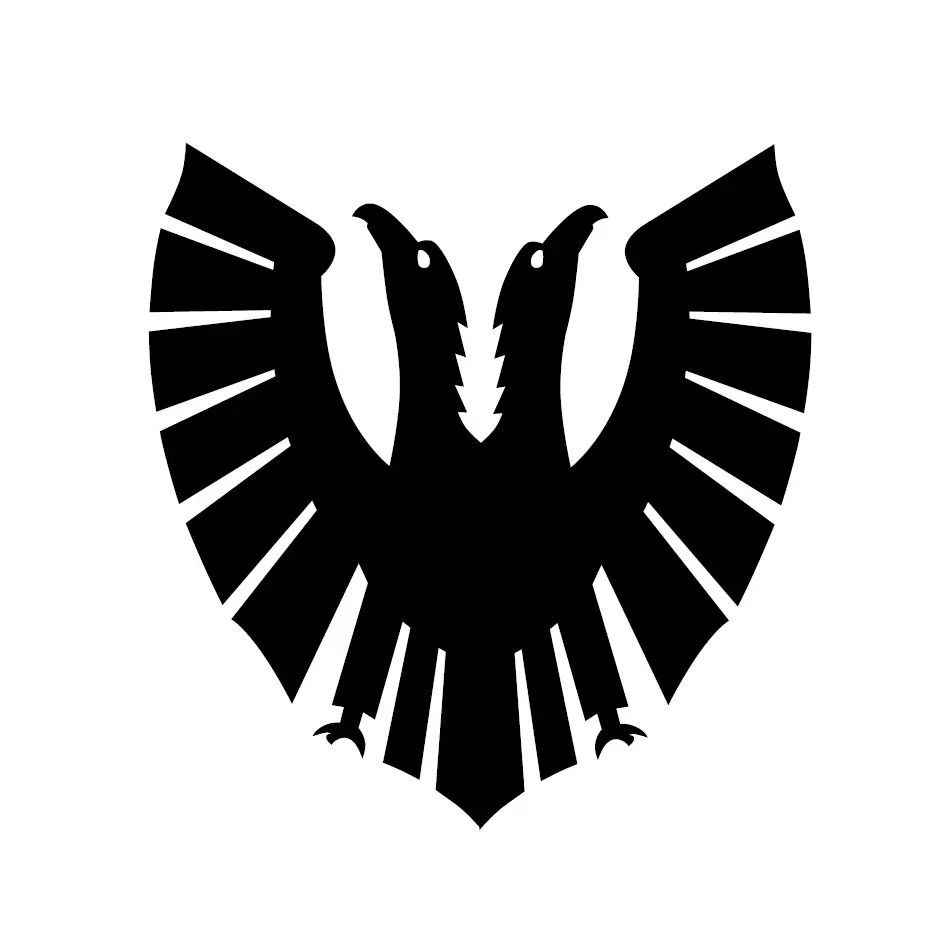 Logo Phönix Adler - schwarz auf weißen Hintergrund